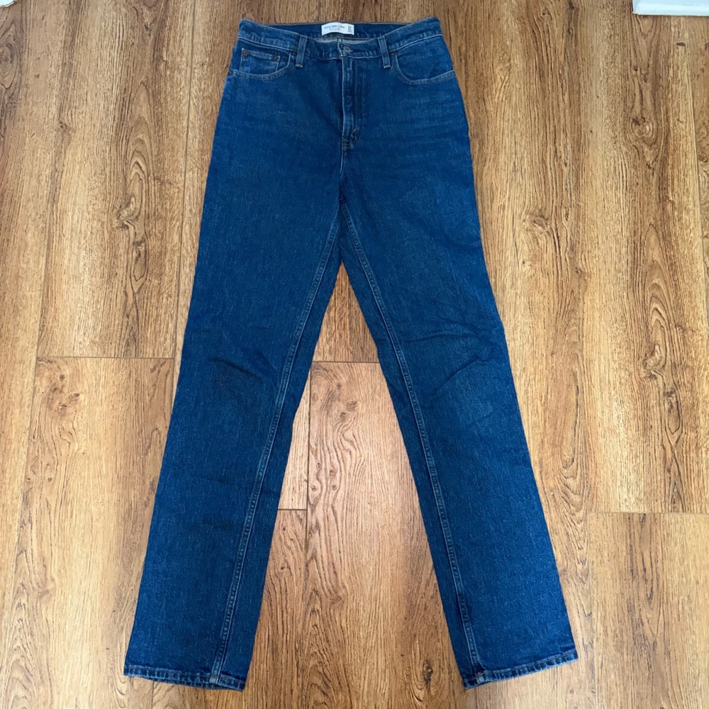 Abercrombie & Fitch 90s Straight Ultra High Rise Jeans Blue Womens 28 / 6X Long